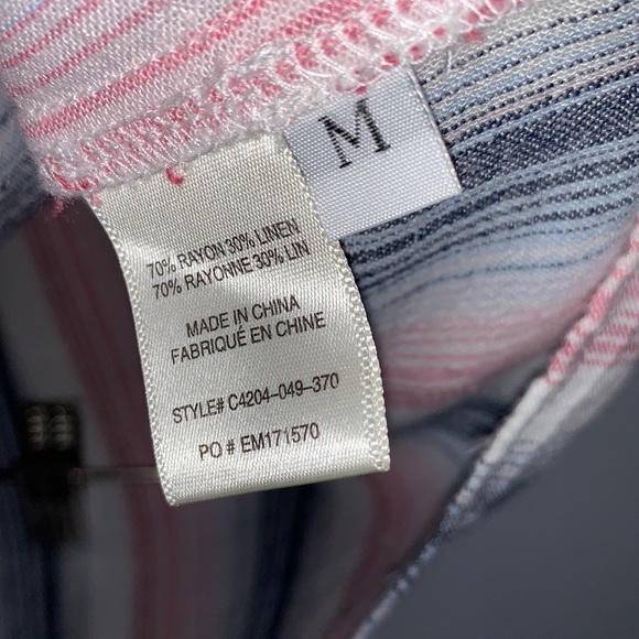 NEW CLOTH & STONE Striped Sleeveless Linen Blouse Cloth and Stone Top - Picture 6 of 8